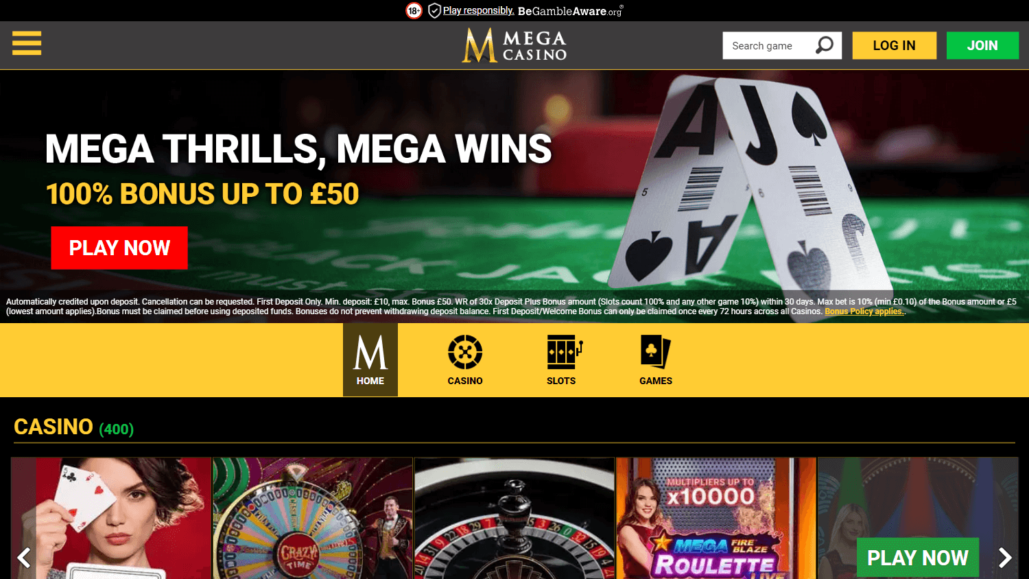 Mega Casino Desktop screenshot